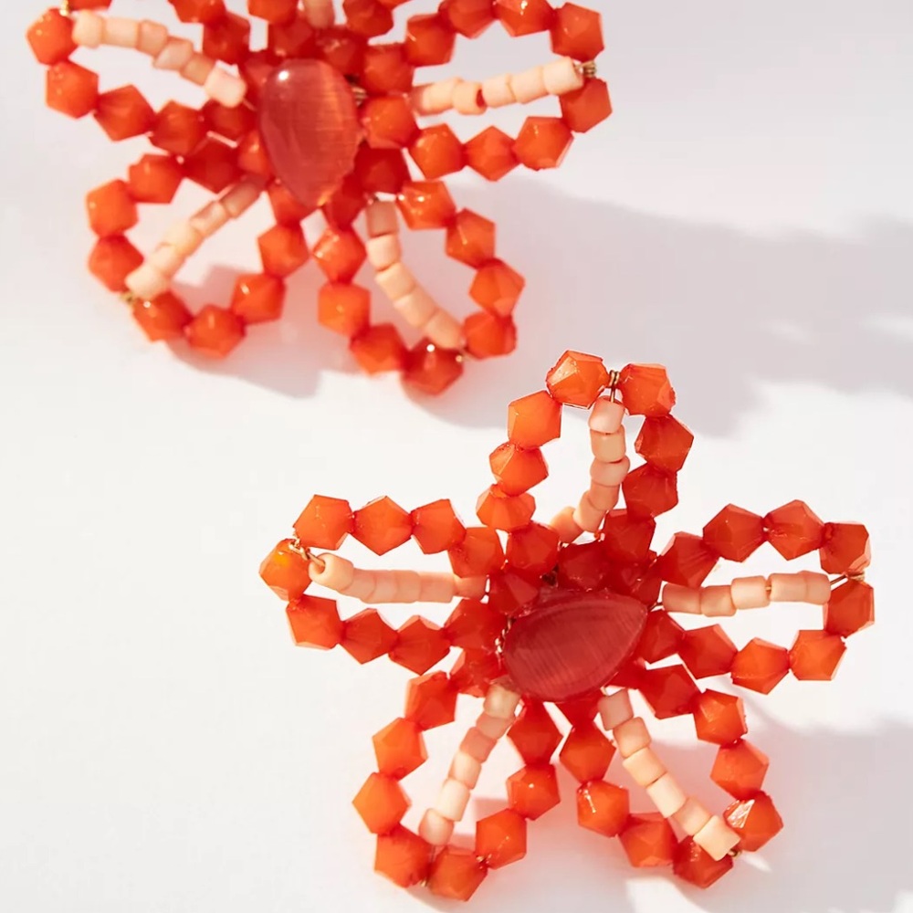 Extra Small Beaded Floral Post Earrings